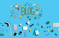 Blog theme with electronic gadgets and office supplies