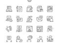 Blog Well-crafted Vector Thin Line Icons Royalty Free Stock Photo