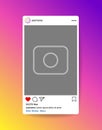 Bloger. Social media photo frame with heart, loupe.Post interface for social media.vector eps10