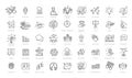 Blogger, blogging, blog - thin line web icon set