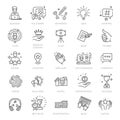 Blogger, blogging, blog - thin line web icon set