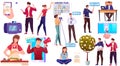 Blogger Characters Set Royalty Free Stock Photo