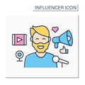 Blogger influencer color icon