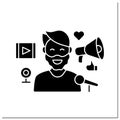 Blogger influencer glyph icon