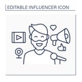 Blogger influencer line icon