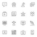 Blogger, influencer line icons set