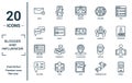 blogger.and.influencer linear icon set. includes thin line email, comment, monitor, follower, mobile, vlogger, selfie icons for