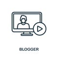 Blogger line icon. Monochrome simple Blogger outline icon for templates, web design and infographics