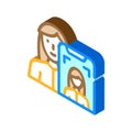 Blogger woman job isometric icon vector illustration Royalty Free Stock Photo