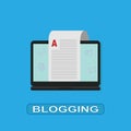 Blogging, editable online document, online education or distance learning