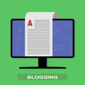 Blogging, editable online document, online education or distance learning