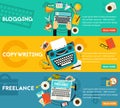 Blogging, Freelance And Copywriting Concept Banners