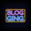 Blogging Neon Signs Style Text vector