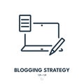 Blogging Strategy Icon. Copywriting, Blog, Content. Editable Stroke. Vector Icon