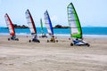 Blokart racing on beach