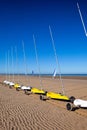 Blokart wind buggy enjoying a windy day on the Cabourg beach