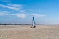 Blokart wind buggy enjoying a windy day on the Wadden Sea island beaches of western Denmark