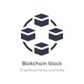 blokchain block icon. isolated blokchain block icon vector illustration from cryptocurrency economy collection. editable sing