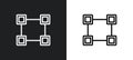 blokchain block outline icon in white and black colors. blokchain block flat vector icon from cryptocurrency collection for web,