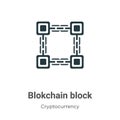 Blokchain block vector icon on white background. Flat vector blokchain block icon symbol sign from modern cryptocurrency