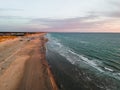 Blokhus Beach, Denmark during sunset. Royalty Free Stock Photo