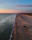 Blokhus Beach in Denmark during sunset. Royalty Free Stock Photo