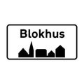 Blokhus city road sign in Denmark Royalty Free Stock Photo