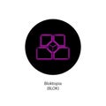 Bloktopia decentralized metaverse cryptocurrency platform vector logo coin icon