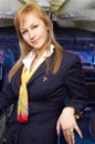 Blond air hostess (stewardess) Royalty Free Stock Photo