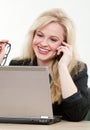 Blond attractive caucasian businesswoman