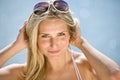 Blond beautiful woman enjoy summer sun Royalty Free Stock Photo