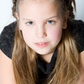 Blond child making eye contact Royalty Free Stock Photo