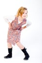 Blond child posing fashion style