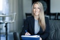 Blond Confident Businesswoman Working At Home