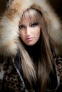 Blond in fur Royalty Free Stock Photo