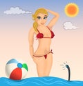 Blond girl in bikini Royalty Free Stock Photo