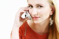 Blond girl on cellphone 1 Royalty Free Stock Photo