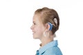 Blond girl with cochlear implant Royalty Free Stock Photo