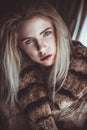 Blond girl with a cold stare Royalty Free Stock Photo