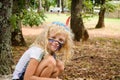 Blond girl with facepainting Royalty Free Stock Photo