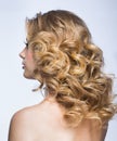 Blond girl with fluffy hair Royalty Free Stock Photo