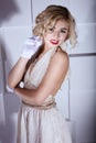Blond girl Marilyn Monroe style Royalty Free Stock Photo
