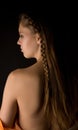 Blond girl with naked back Royalty Free Stock Photo