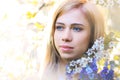 Blond girl on a park Royalty Free Stock Photo