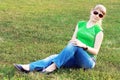 Blond girl in sunglasses Royalty Free Stock Photo