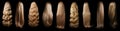 Blond hair set - isolated black background - Ideal for hair saloons and any other beauty