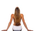 Blond haired woman stretching backwards Royalty Free Stock Photo