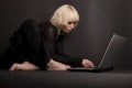 Blond & Laptop Royalty Free Stock Photo