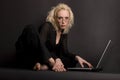 Blond & Laptop Royalty Free Stock Photo