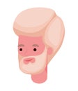 Blond man cartoon with beard head vector design